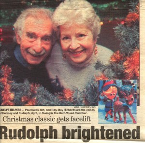 My Mom (Rudolph) and Paul Soles (Hermey)